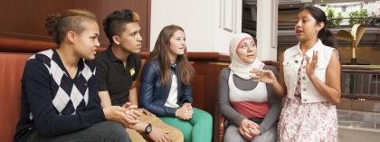 Students sitting together talking