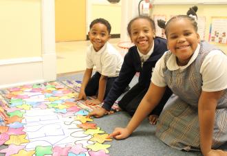 Young students smiling